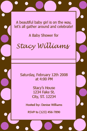 Baby Girl Shower Invitations