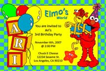 Elmo invites with blocks