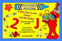 Elmo Crayons Invitations
