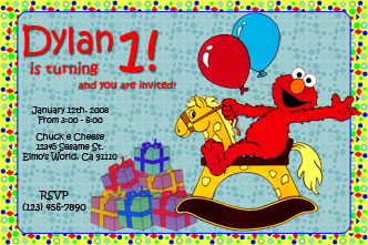 Abby Cadabby Birthday Party on Custom Elmo Invitations   Custom Elmo Birthday Party Invitations