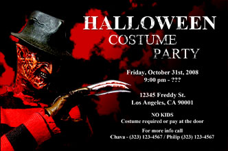 personalized freddy kruger invitations