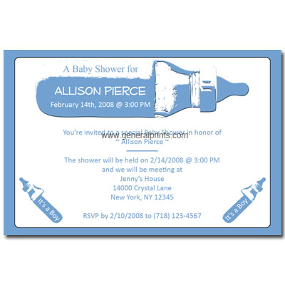 Baby Shower Invitation Examples on Home   Baby Shower Invitations   Baby Bottle Shower Invitations
