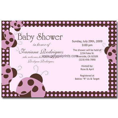 Ladybug on Kids Birthday Party Invitations   Ladybug Baby Shower Invitations