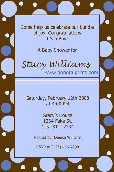 Baby Shower Invitation Cards on Home   Baby Shower Invitations   Polka Dots Shower Invitations