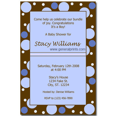 Baby Shower Favors on Home   Baby Shower Invitations   Polka Dots Shower Invitations