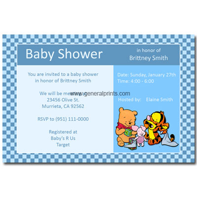 Personalized Winnie the Pooh invitations printable