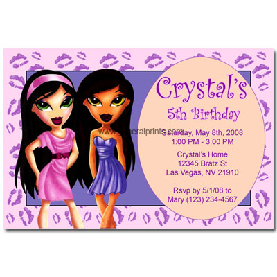 Personalized Bratz invitations printable