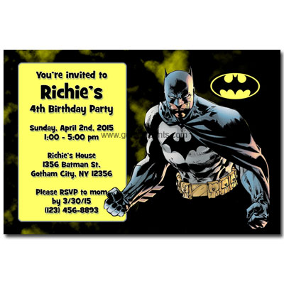 birthday party invitations batman
 on Batman Invitations