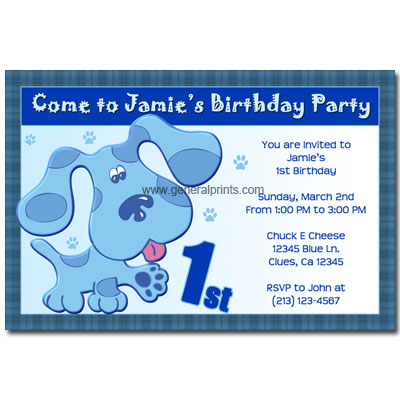 Personalised Birthday Cards on Personalized Blues Clues Invitations  Birthday  Printable  Party