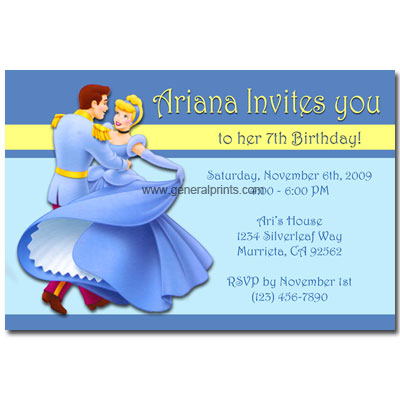 Personalized Cinderella invitations printable