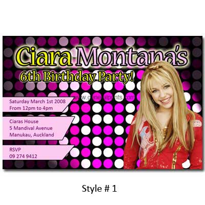 Personalized Hannah Montana invitations printable