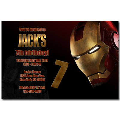 Invitations Cards  Party on Ironman Birthday Party Printable Invitation Cards   Recent Events