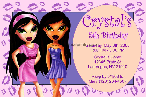 kids birthday party cards. Home - Kids Birthday Party Invitations - Bratz Invitations 