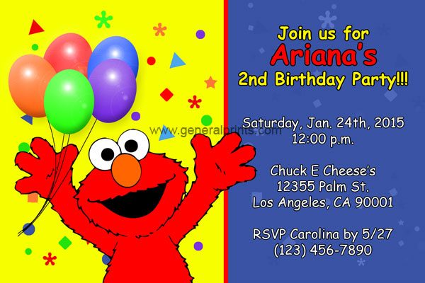 Home - Kids Birthday Party Invitations - Elmo Invitations 