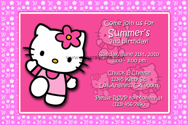 hello kitty birthday pictures. Invitations - Hello Kitty