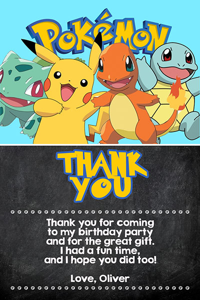 Pokemon Invitations With Pikachu And Ash General Prints