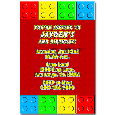 Printable Party Invitations on Personalized Lego Invitations  Birthday  Printable  Party