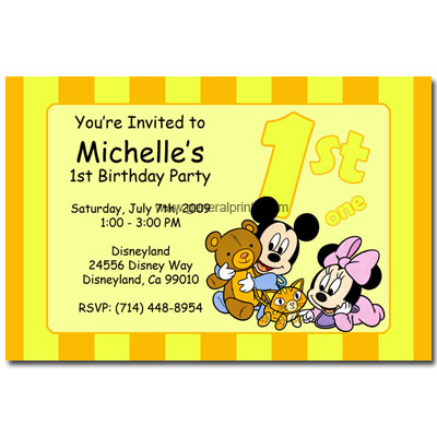Personalized Mickey Mouse invitations printable