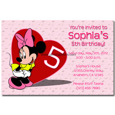 Birthday Party Invitations on Printable Minnie Mouse Birthday Party Invitations