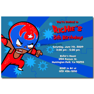 Personalized Mucha Lucha invitations printable
