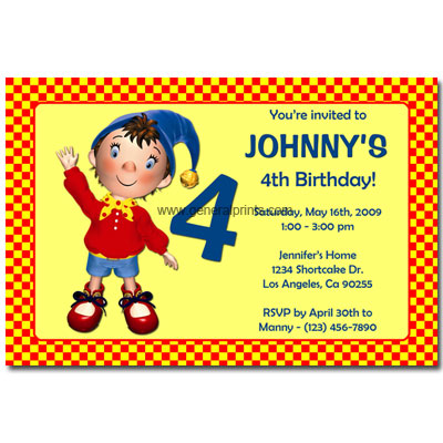 Personalized Noddy invitations printable
