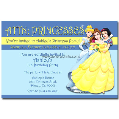 Personalized Disney Princess invitations printable