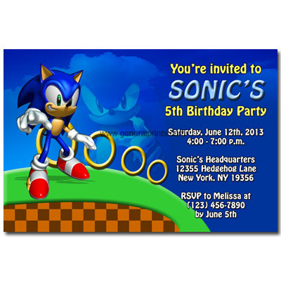 Free Birthday Party Invitations on Kids Birthday Party Invitations   Sonic The Hedgehog Invitations