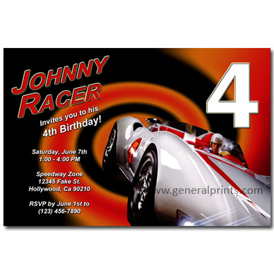 Halloween Birthday Party Invitations on Home   Kids Birthday Party Invitations   Speed Racer Invitations