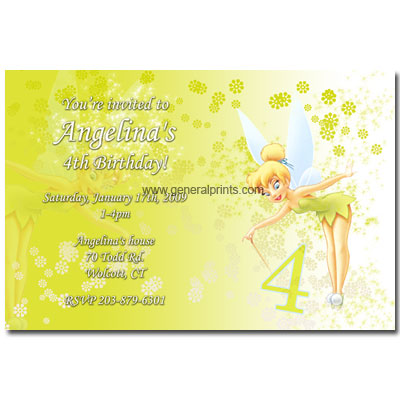 Fairy Birthday Party Supplies on Tinkerbell Printable Invitations