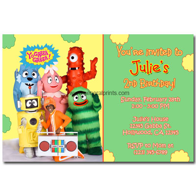 Personalized Yo Gabba Gabba invitations printable