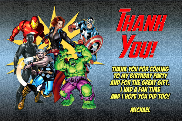 Free Printable Avengers Thank You Cards
