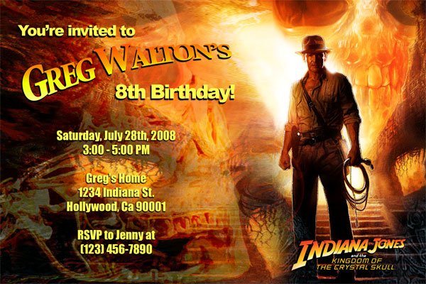 Indiana Jones Invitations General Prints