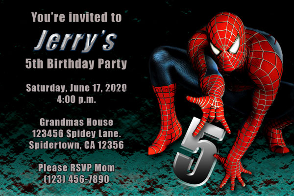 Birthday Invitation Spiderman Theme 4