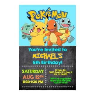 Personalized Pokemon Birthday Invitations- Printable