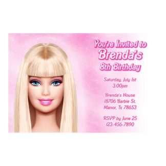 Personalized Barbie Birthday Invitations Printable