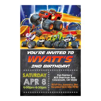 Personalized Blaze and the Monster Machines Birthday Invitations- Printable