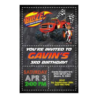 Personalized Blaze and the Monster Machines Birthday Invitations- Printable