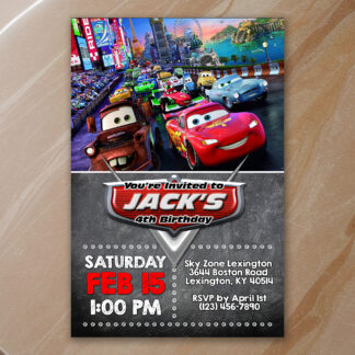 Personalized Cars Birthday Invitations- Printable