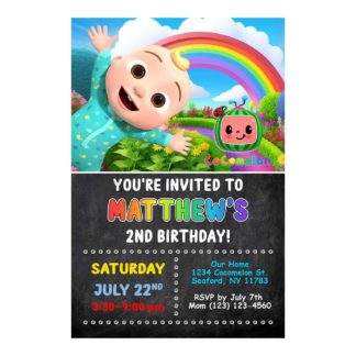 Personalized Cocomelon Birthday Invitations- Printable