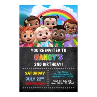 Personalized Cocomelon Birthday Invitations- Printable