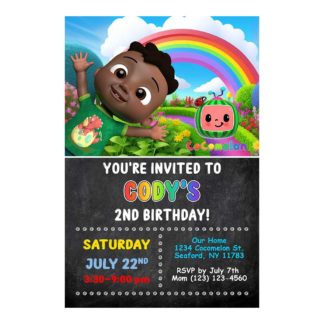 Personalized Cocomelon Cody Birthday Invitations- Printable