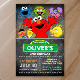 Personalized Elmo Birthday Invitations Sesame Street - Printable
