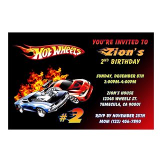 Personalized Hot Wheels Birthday Invitations Printable