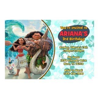 Personalized Moana Birthday Invitations- Printable
