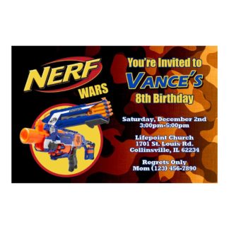 Personalized Nerf Birthday Invitations- Printable