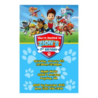 Personalized Paw Patrol Birthday Invitations- Printable