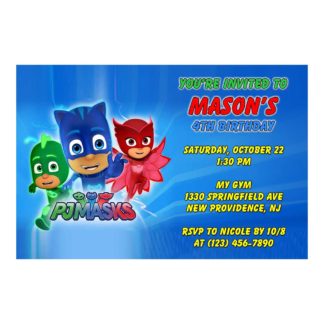 Personalized PJ Masks Birthday Invitations Printable