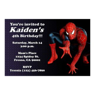 Personalized Spiderman Birthday Invitations Printable