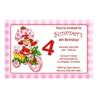 Personalized Strawberry Shortcake Birthday Invitations Printable