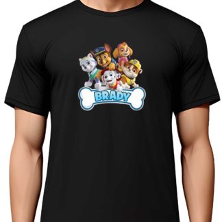 personalized paw patrol t shirt black